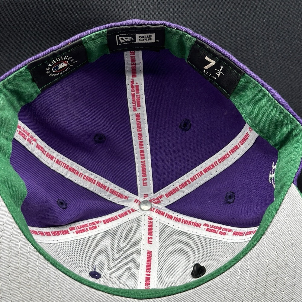 7 1/4 - New Era x Big League Chew 59Fifty Fitted Hat New York Mets Grape - Picture 3 of 4